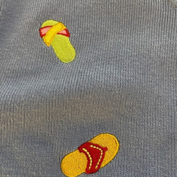 Mercer & Madison Thong/Slipper/Flipflops Embroidered Cardigan, Blue, Medium, GUC - Picture 5 of 7